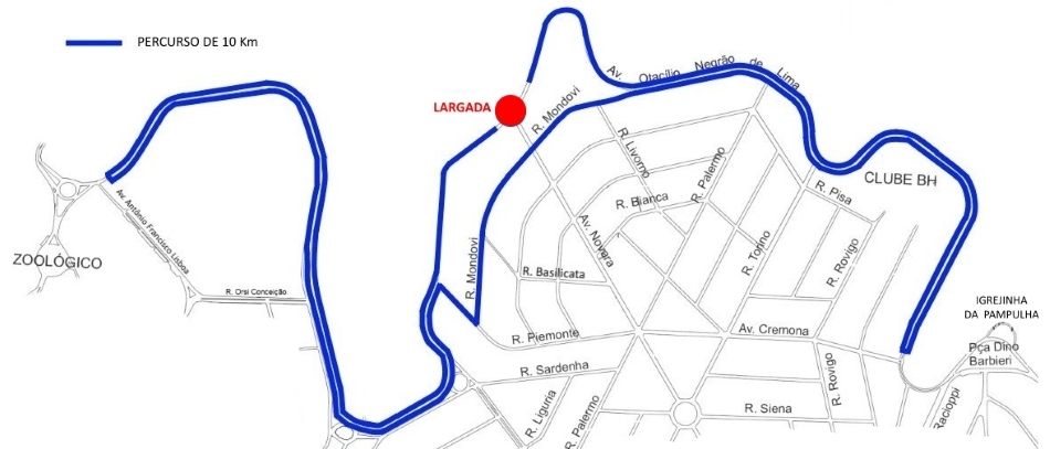 corra pra night 2016 - percurso 10km
