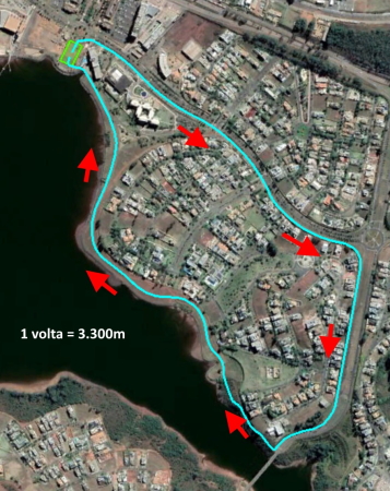 Mapa Caminhada Cross Country - Corrida Triathlon