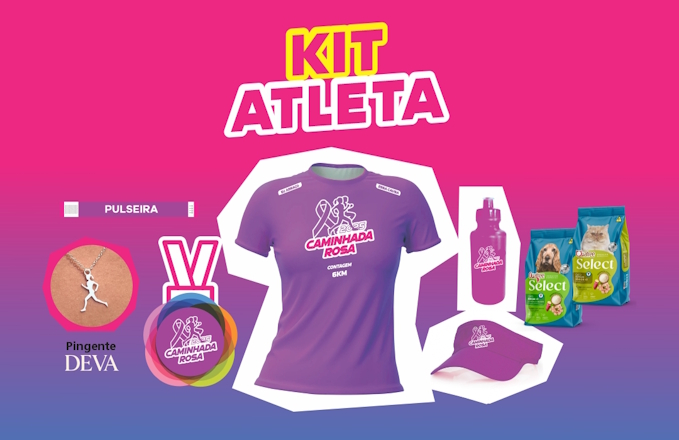 Caminhada Rosa 2025 - Betim - Camiseta - Kit Atleta